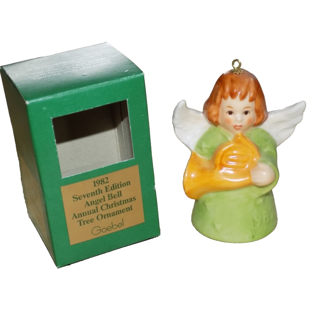 GOEBEL Annual Christmas Ornament 1982 Angel Bell w Box Seventh Edition W Germany